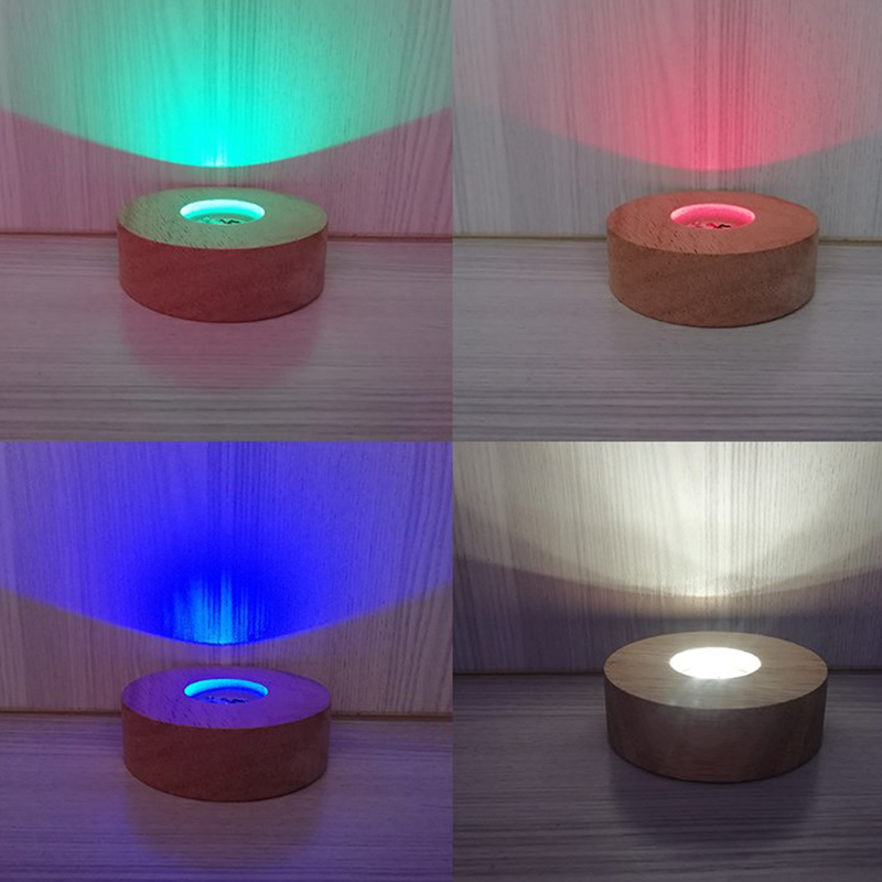 Resin Art Stand - 8cm runde hölzerne LED Licht Display