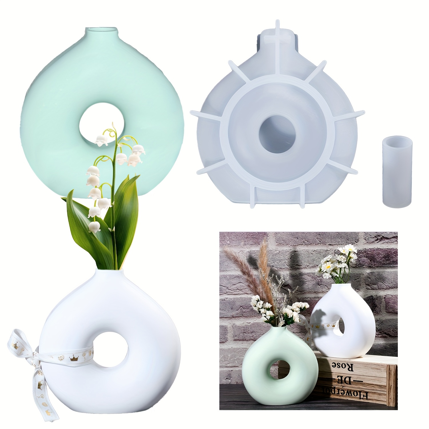 Resin Art Mould - 1 DIY runde Vase Silikonform Epoxidharzform