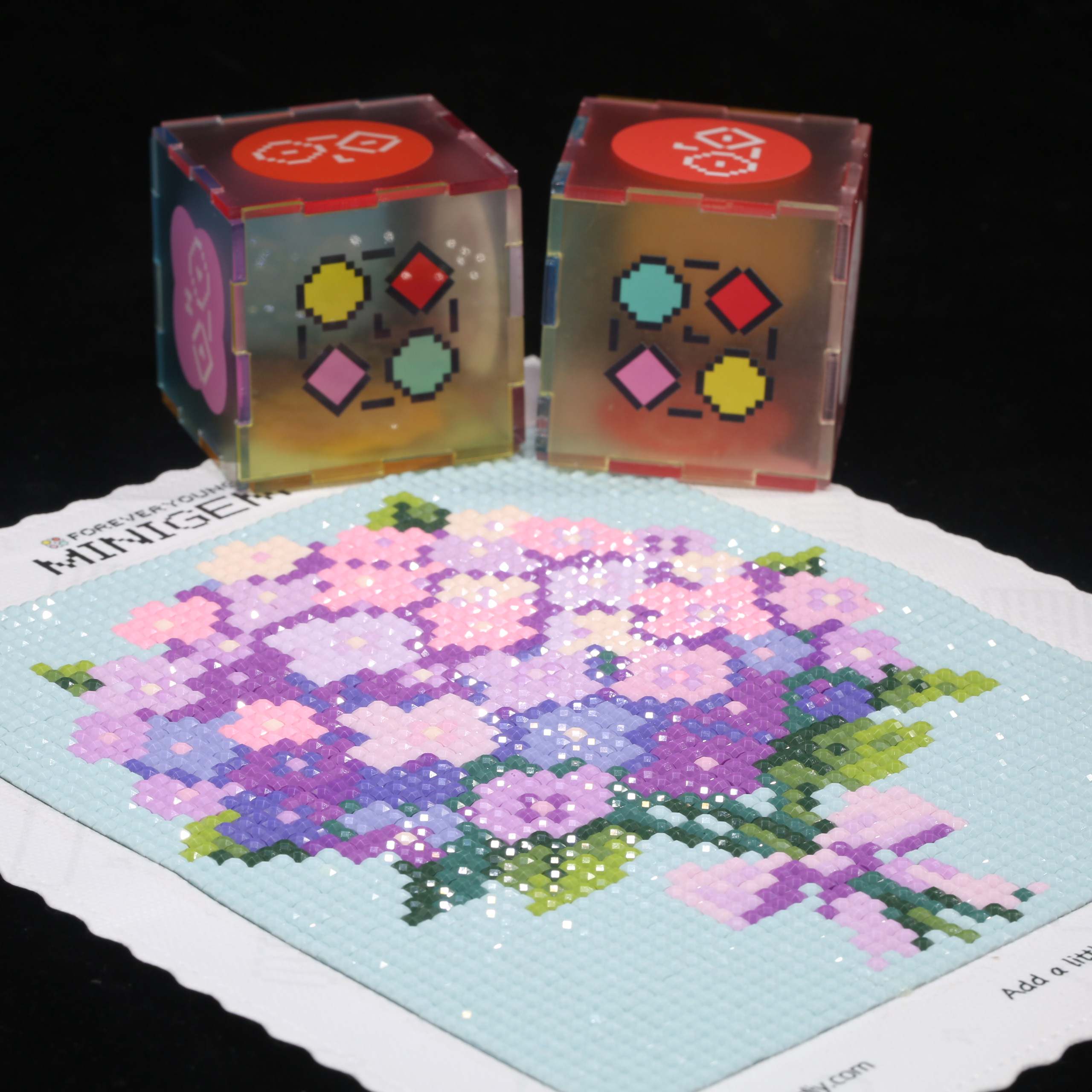 Resin Art Purple - Minigem ® Lila Hortensien 5D Diamantmalerei-Set,