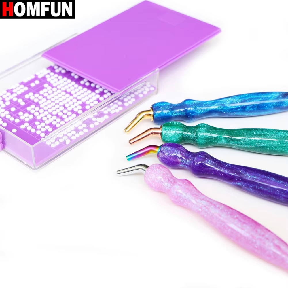 Resin Art Purple - Homfun 5d Diamant Mal stift Set
