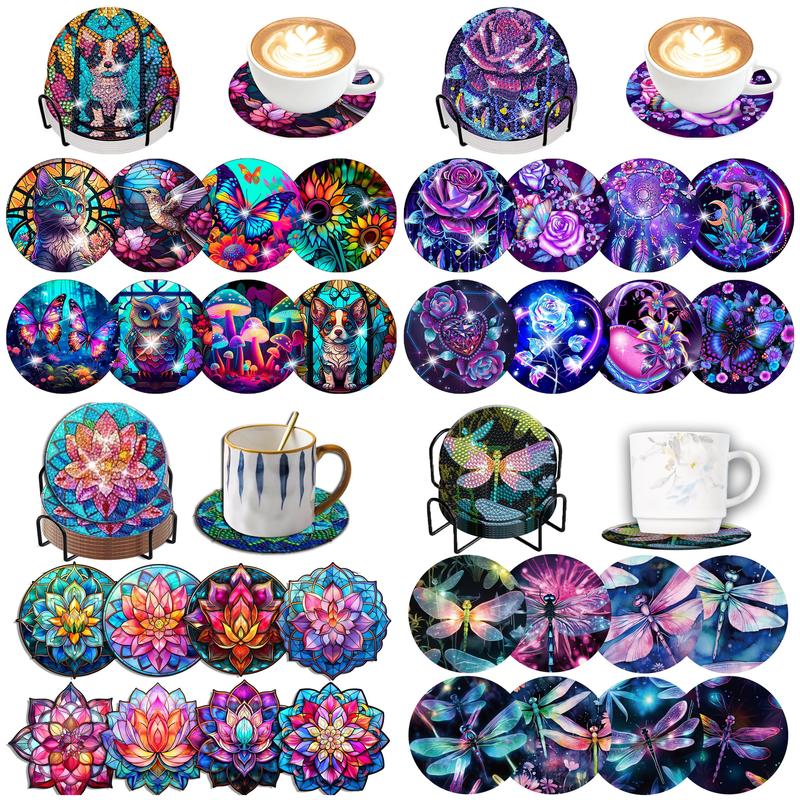 Resin Art Coasters - 8 teile/satz DIY Diamant Malerei Untersetzer