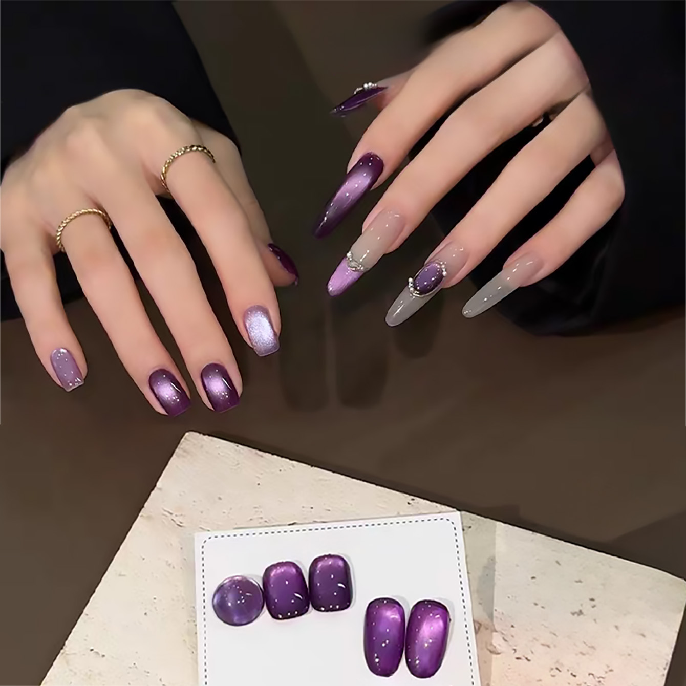 Resin Art Purple - 1 Stück ZH Bezaubernder Lila Katzenauge-Gel-Nagellack