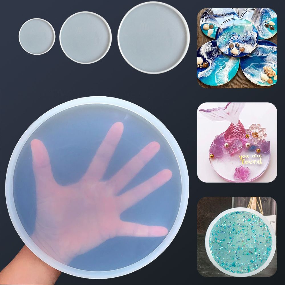 Resin Art Coasters - Transparente flüssige Kunst runde Untersetzer Harz