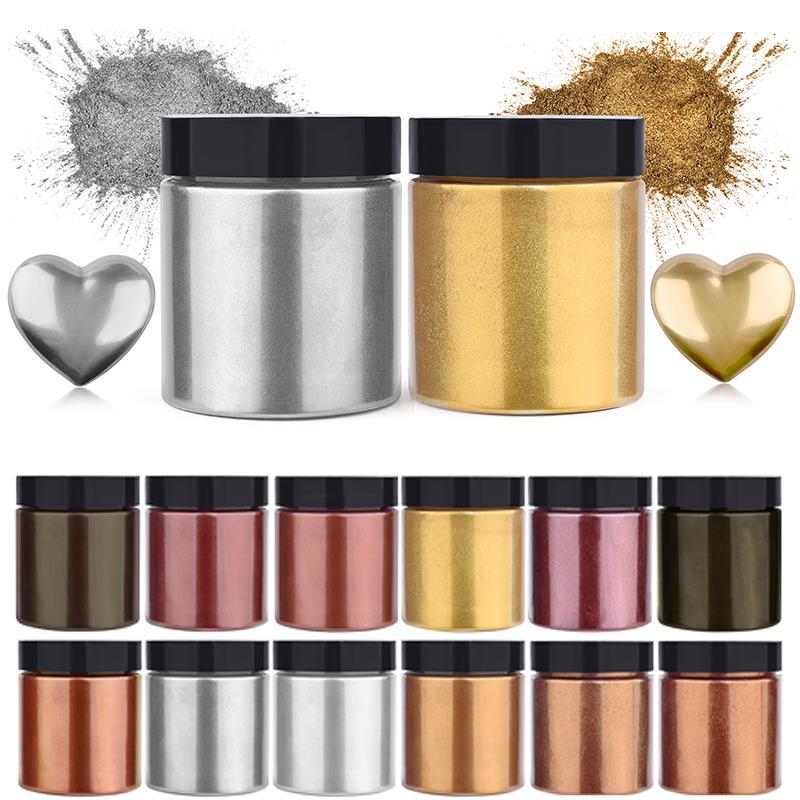 Resin Art Uv - 50g Schimmer Metallic Gold Silber Farbe