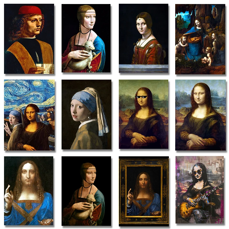 Resin Art Work - Berühmtes Leonardo Da Vinci Kunstwerk Salvator