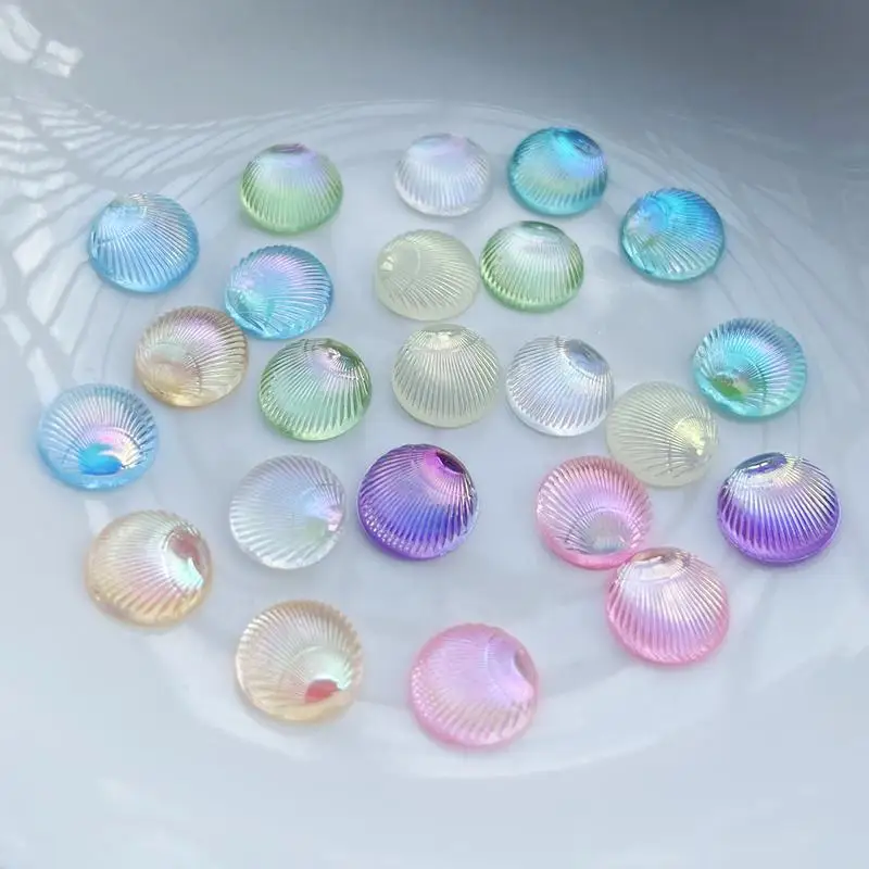 Resin Art Earrings Design - 100 Stück kreisförmige Muscheln 3D-Schmuck Harz