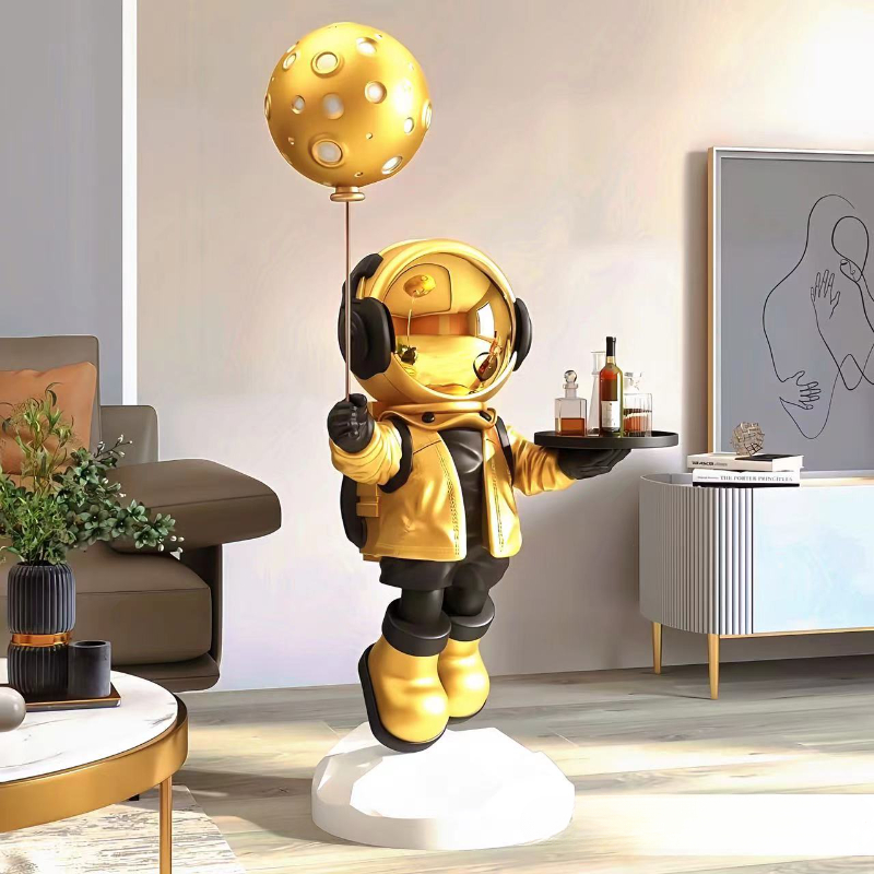 Resin Art Stand - Große kreative Astronauten-Astronauten-Aufbewahrungsornamente, intelligente Heimdekorationen, Bluetooth-Lautsprecherfunktionen