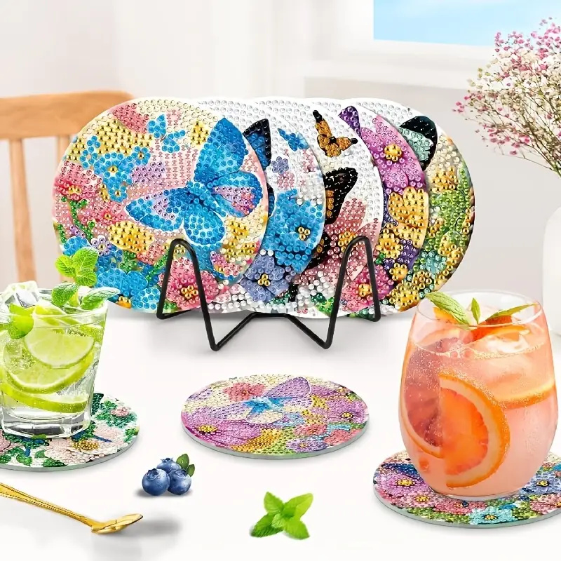 8 Stück Diamant-Kunst-Unterset – Resin Art Coasters Bewertung und Preis