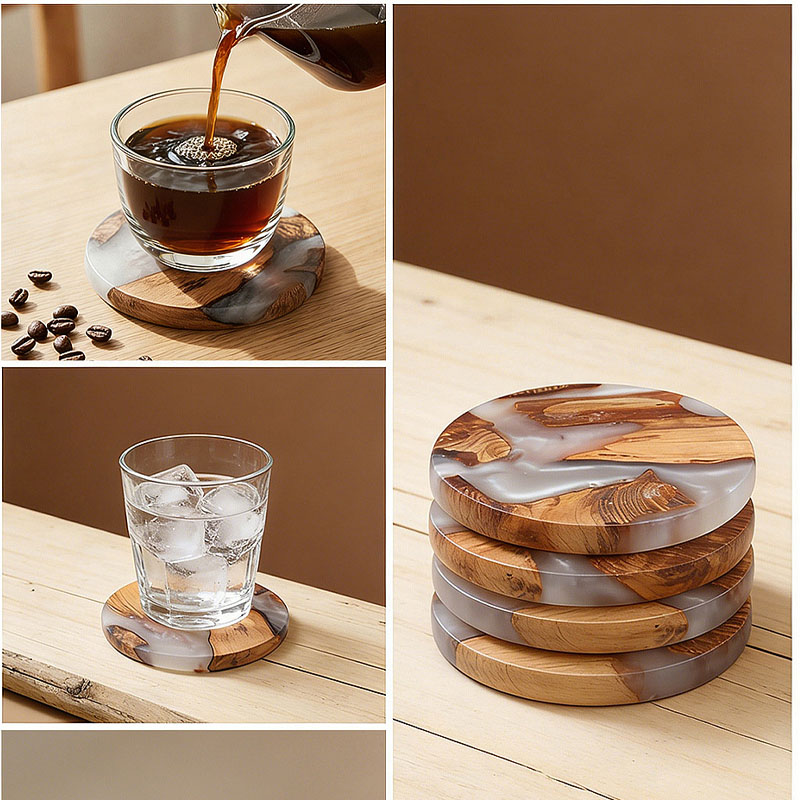 Getränkeuntersetzer-Set, Holz- – Resin Art Coasters Bewertung und Preis