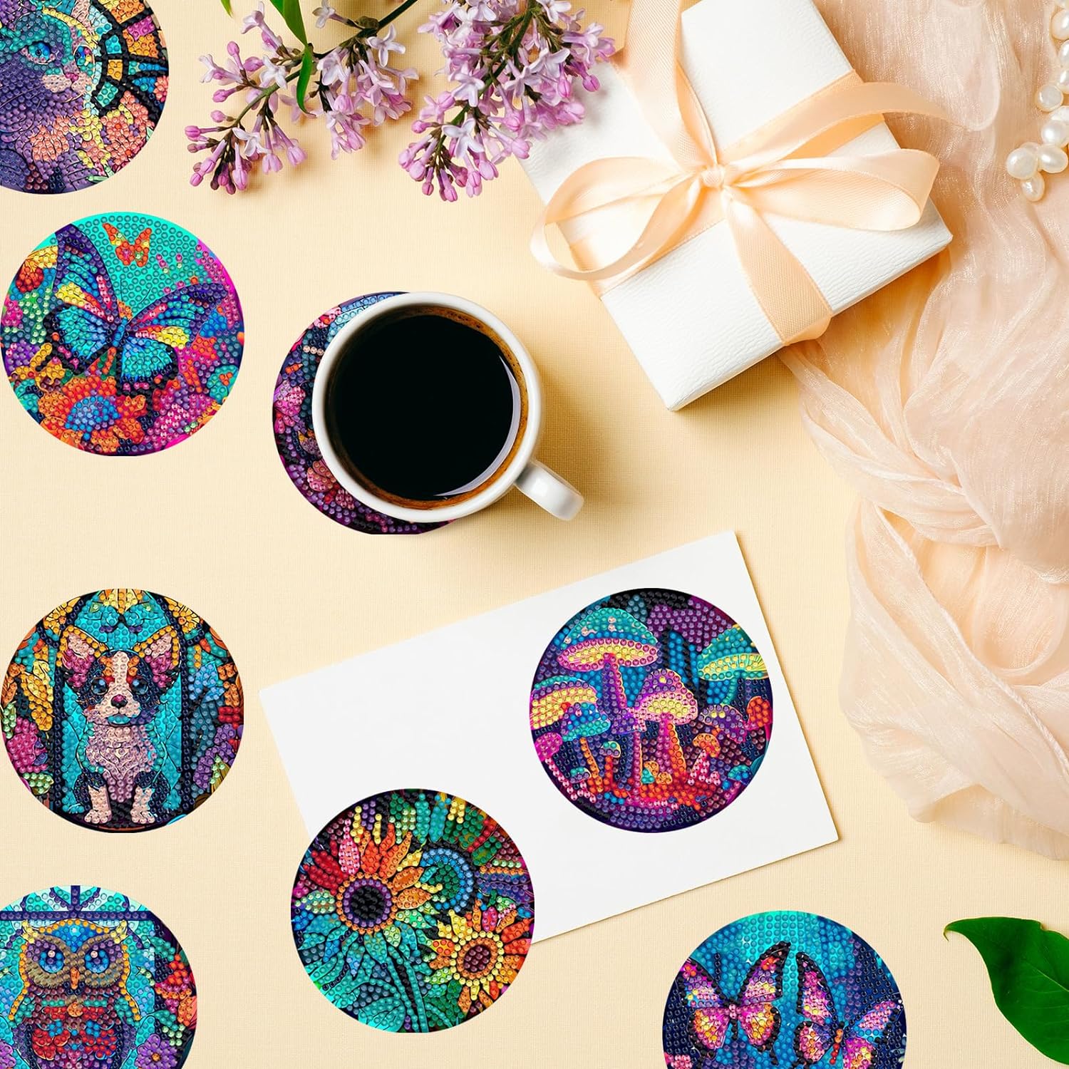 SDOYUNO 8 stücke Diamant Kunst – Resin Art Coasters Bewertung und Preis