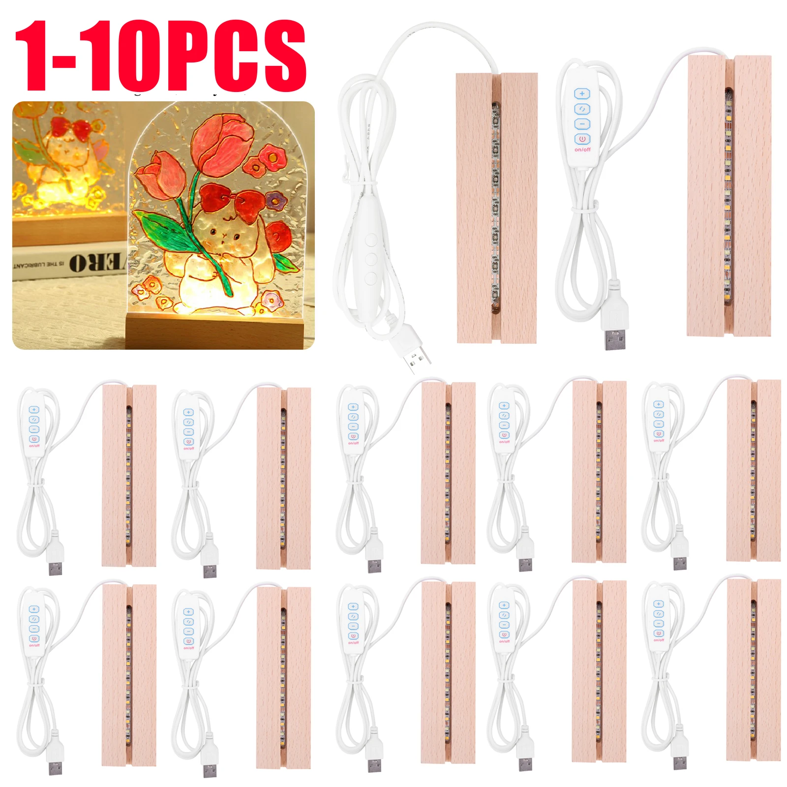 1-10 Stück LED-Holzlicht-Displ – Resin Art Stand Bewertung und Preis