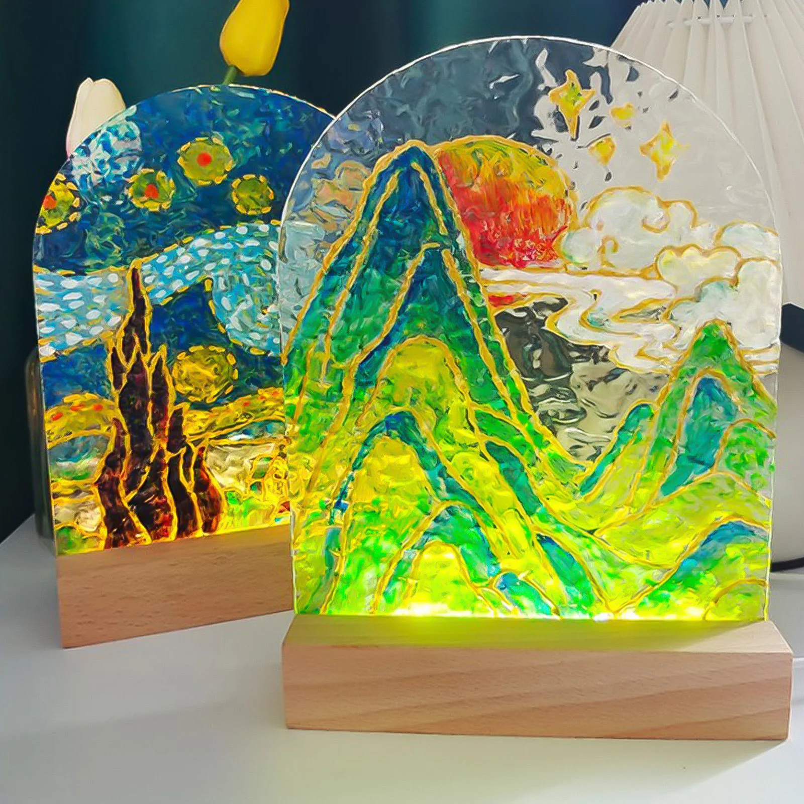 1-10 Stück LED-Holzlicht-Displ – Resin Art Stand Bewertung und Preis