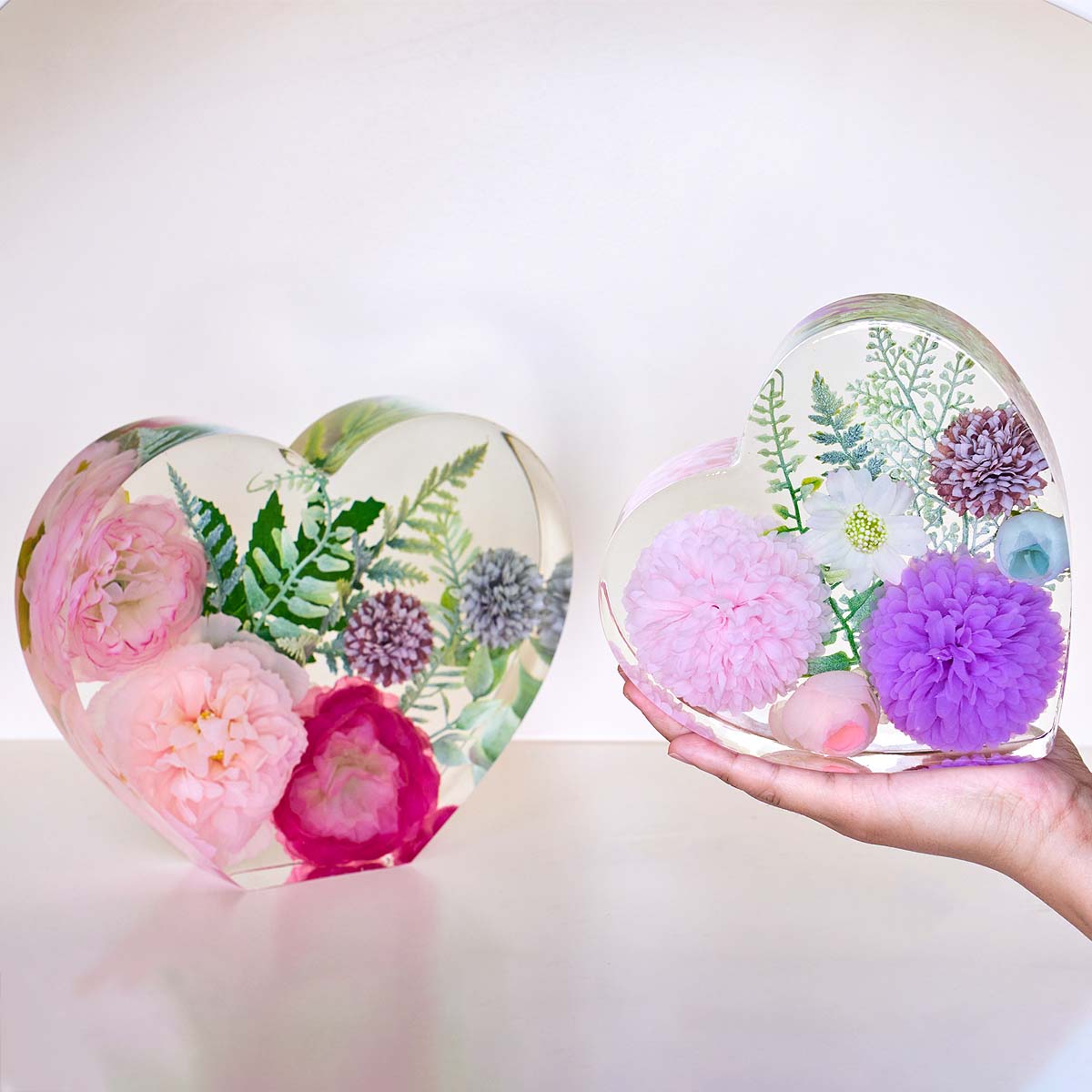 Herz-Hexagon-Ornament Buchstüt – Resin Art Stone Bewertung und Preis