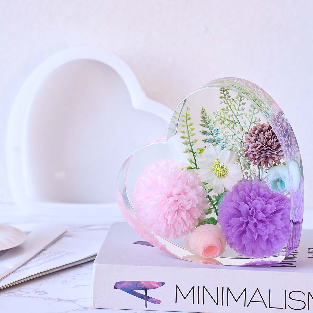 Herz-Hexagon-Ornament Buchstüt – Resin Art Stone Bewertung und Preis