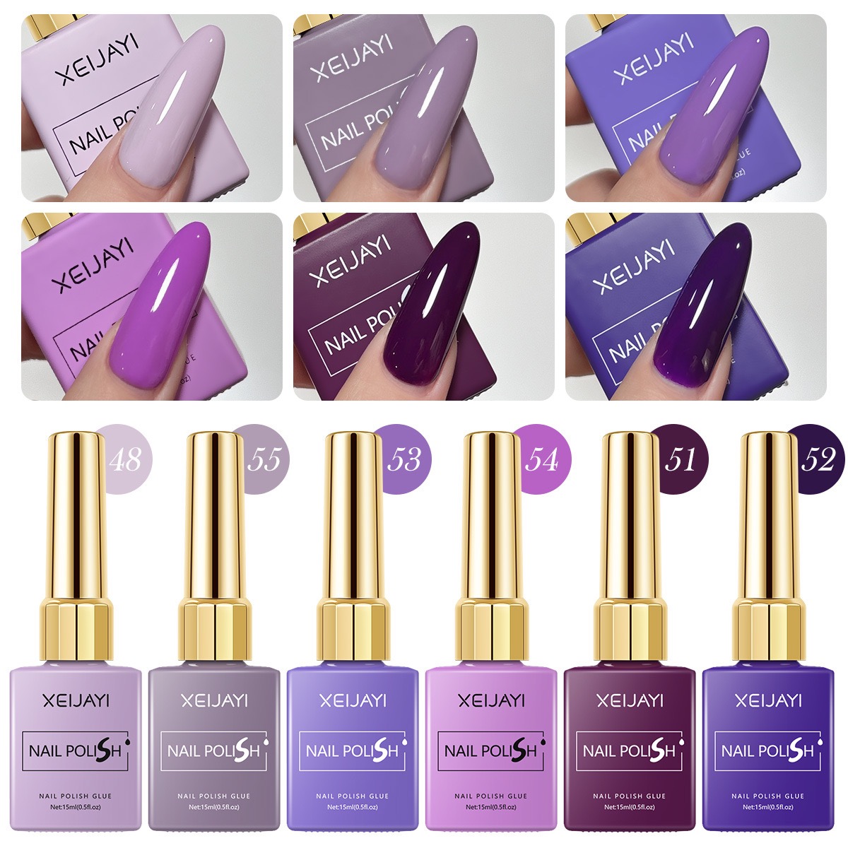 6 teile/satz 15ml Gel Nagellac – Resin Art Purple Bewertung und Preis