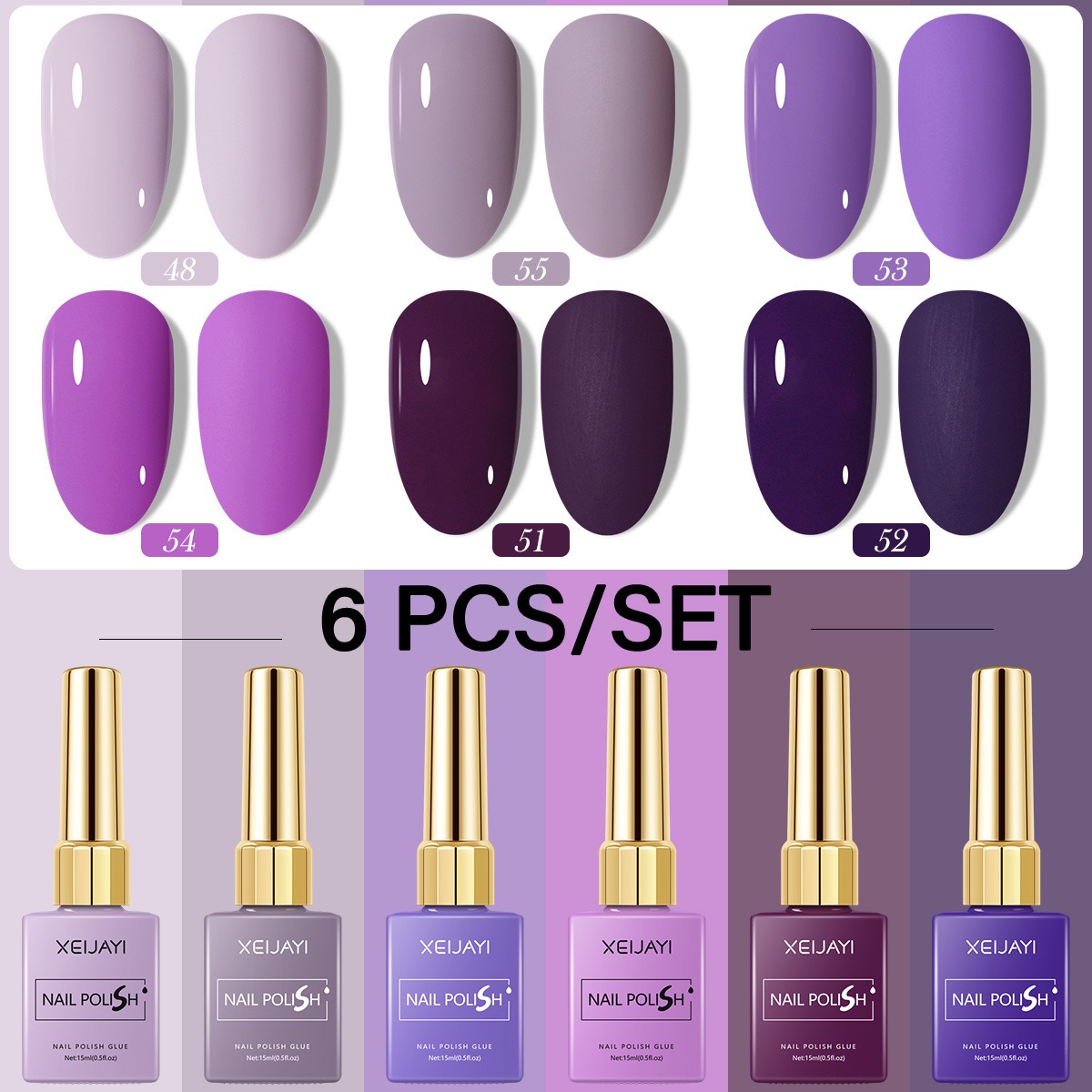 6 teile/satz 15ml Gel Nagellac – Resin Art Purple Bewertung und Preis
