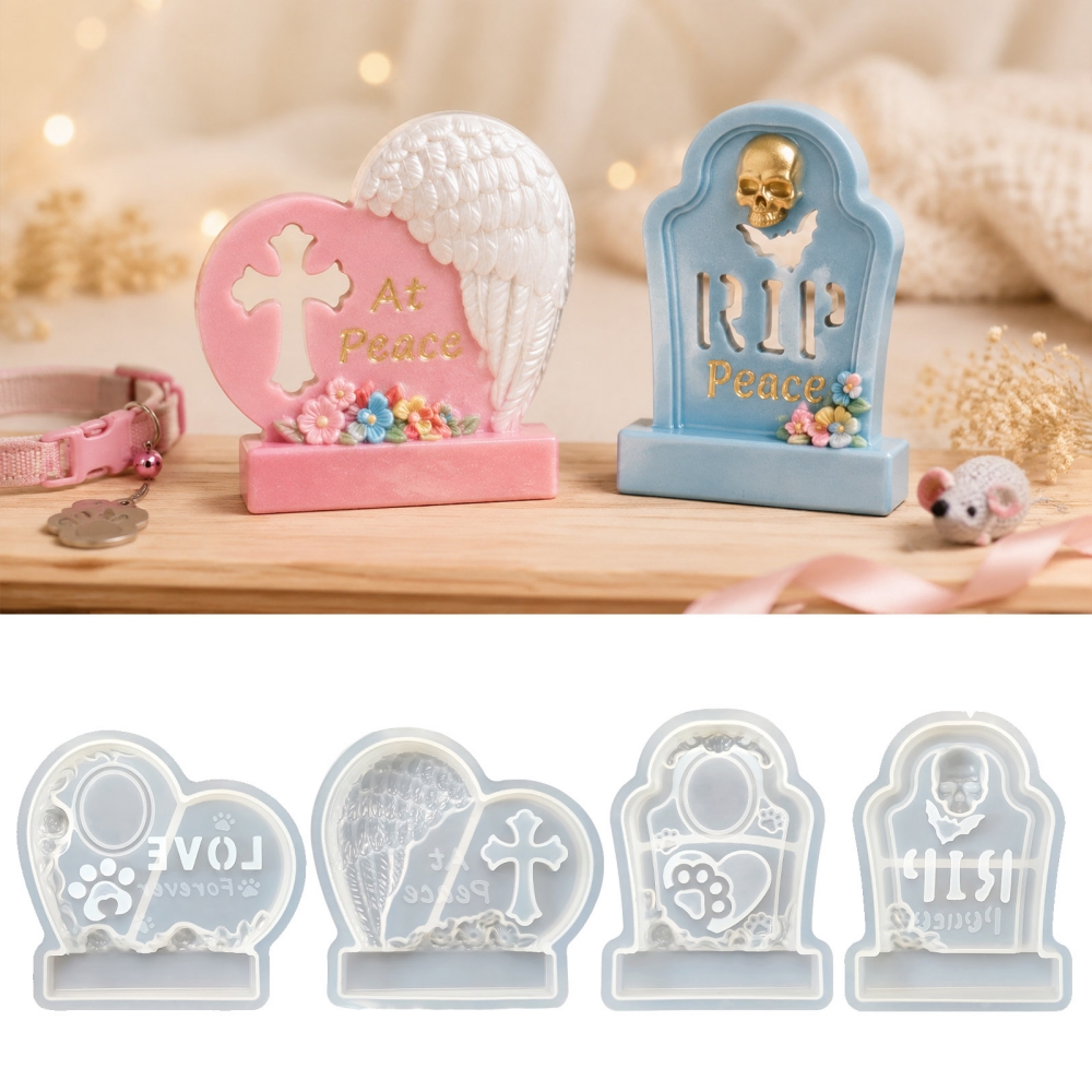 S0304 Herzförmige Grabstein-Bi – Resin Art Mould Bewertung und Preis