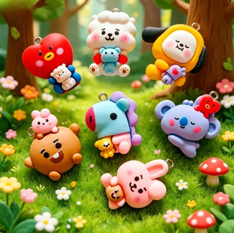 7 Stück BT21 Harz-Cartoon-Anhä – Resin Art Box Bewertung und Preis