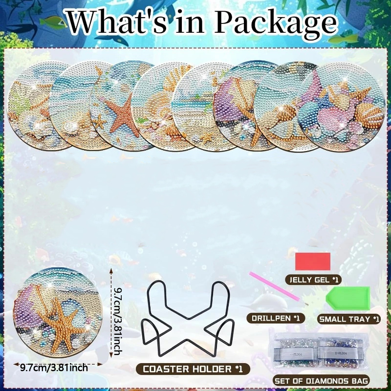8 Stück Diamant-Kunst-Unterset – Resin Art Coasters Bewertung und Preis